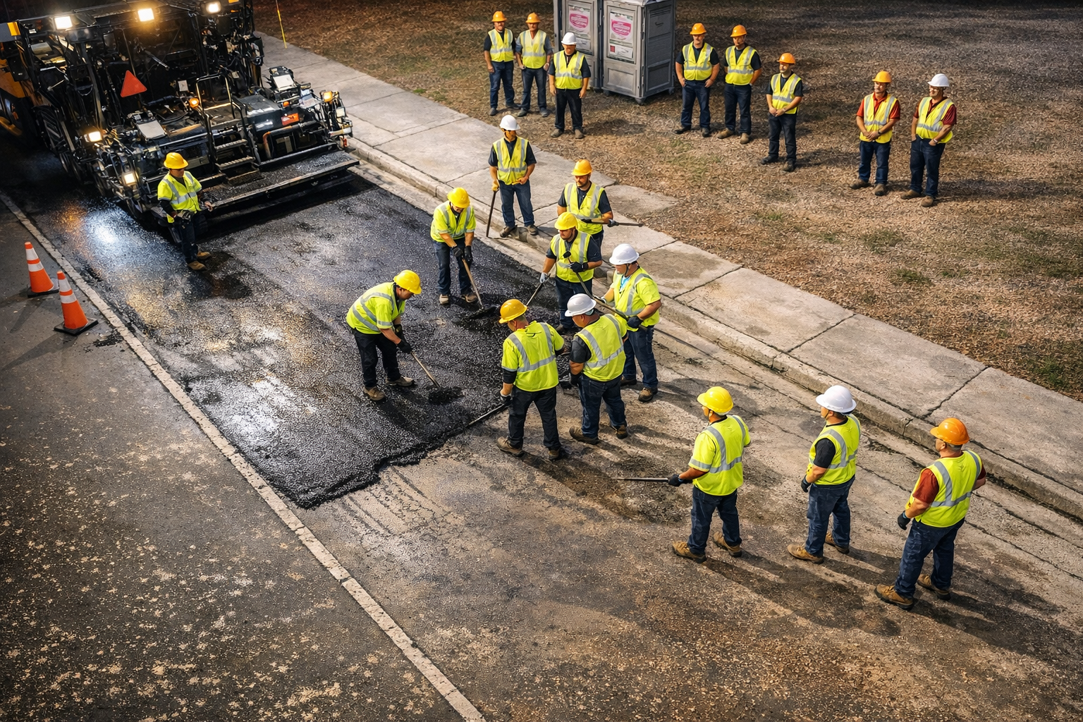 Documentary image: field deployment, highway paving operations